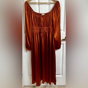 LIKE NEW! Arula / Altr’d State Cottagecore Fairycore Milkmaid Maxi Dress Orange